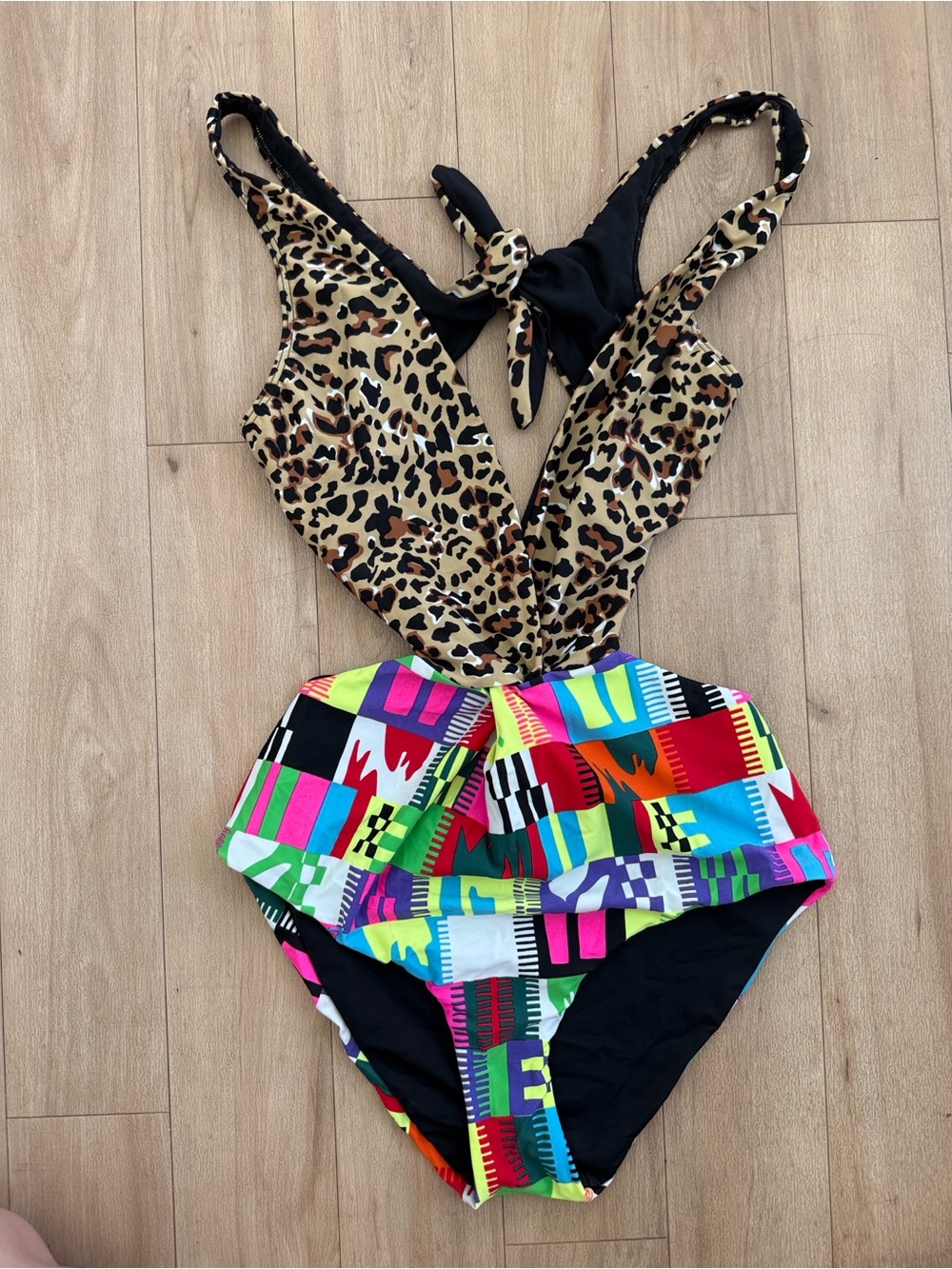 Mara Hoffman Leopard & Multicolor One-Piece Swimsuit Small